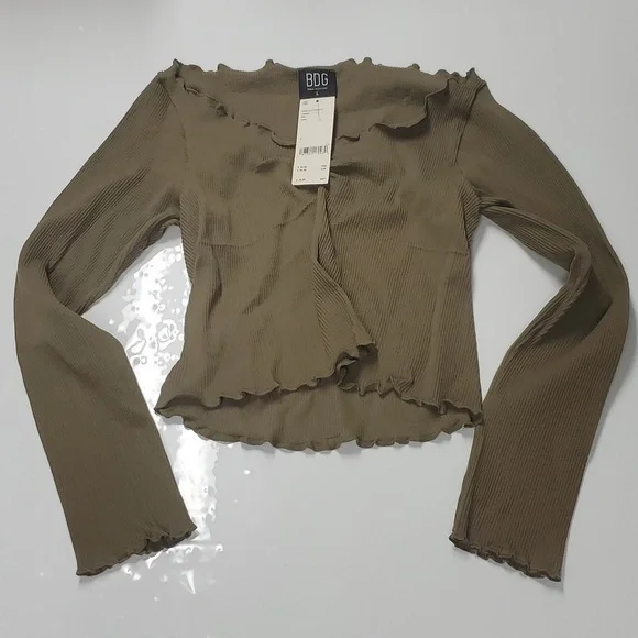 BDG Urban Outfitters Seamless Elise Womens Long Sleeve Top - Picture 5 of 7